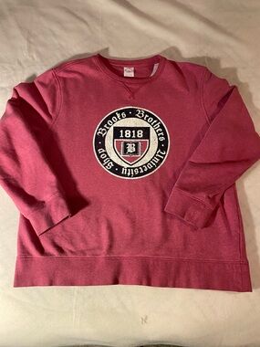 Brooks brothers pink crewneck sweatshirt crest logo size extra large cotton